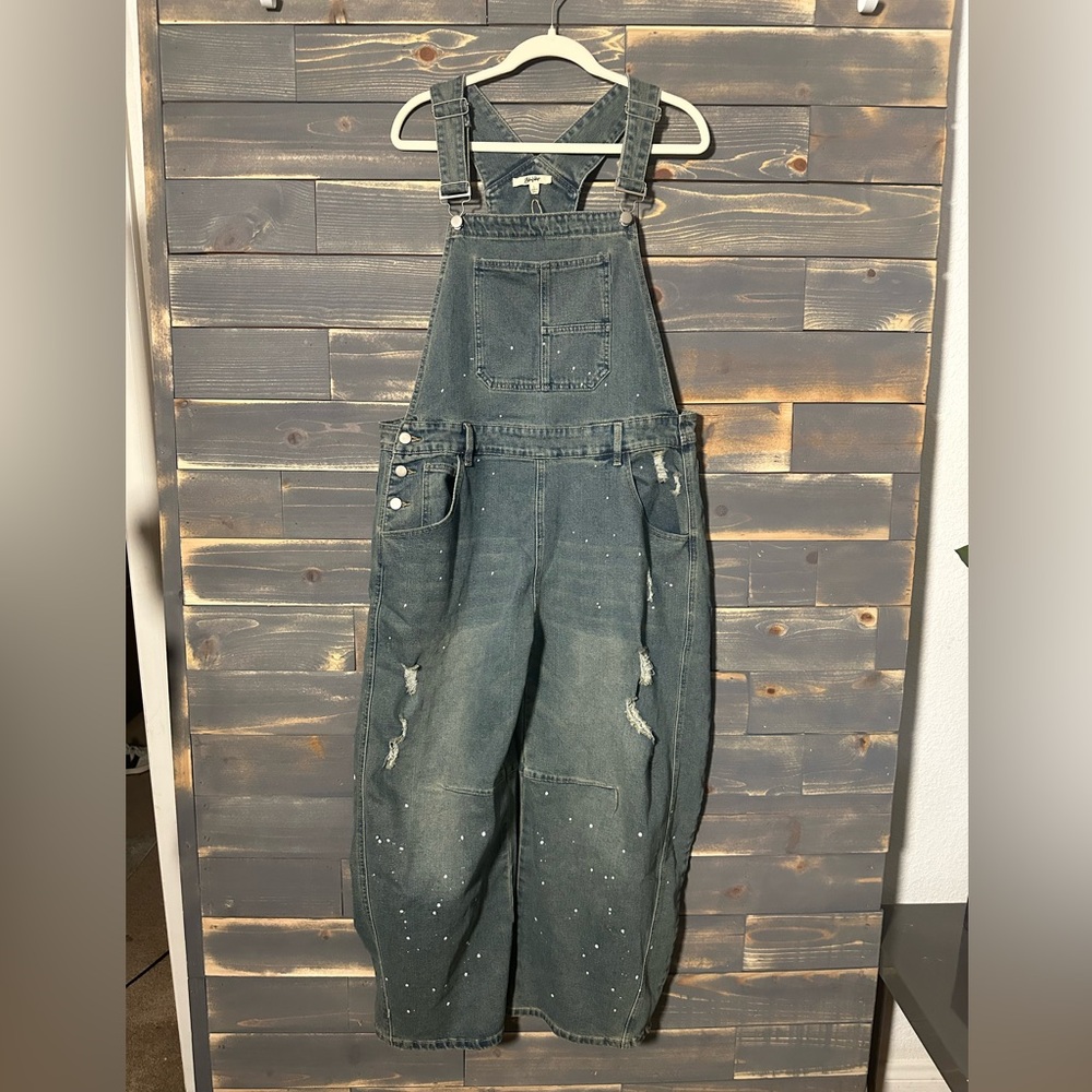 Dark Gray Women’s Denim Overalls